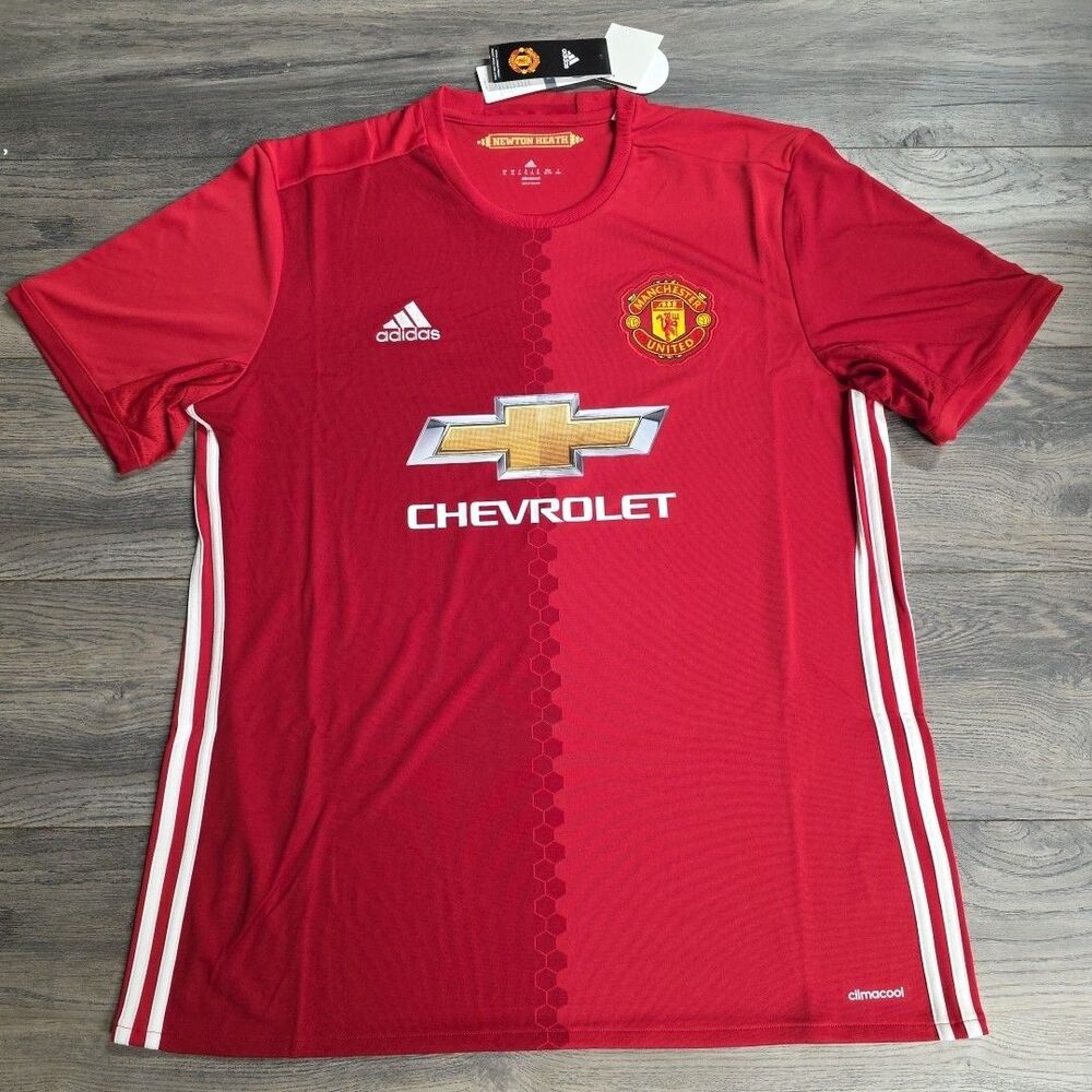 2016-17 Men's Adidas Manchester United Man U Soccer Home Jersey Size XL